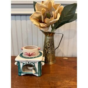 Vintage Ceramic Aroma Lamp – Stove Style Wax Warmer with Pot & Spoon